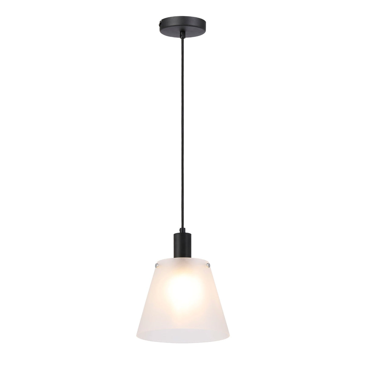Essington 23cm Single Drop Pendant with Frosted White Glass Shade