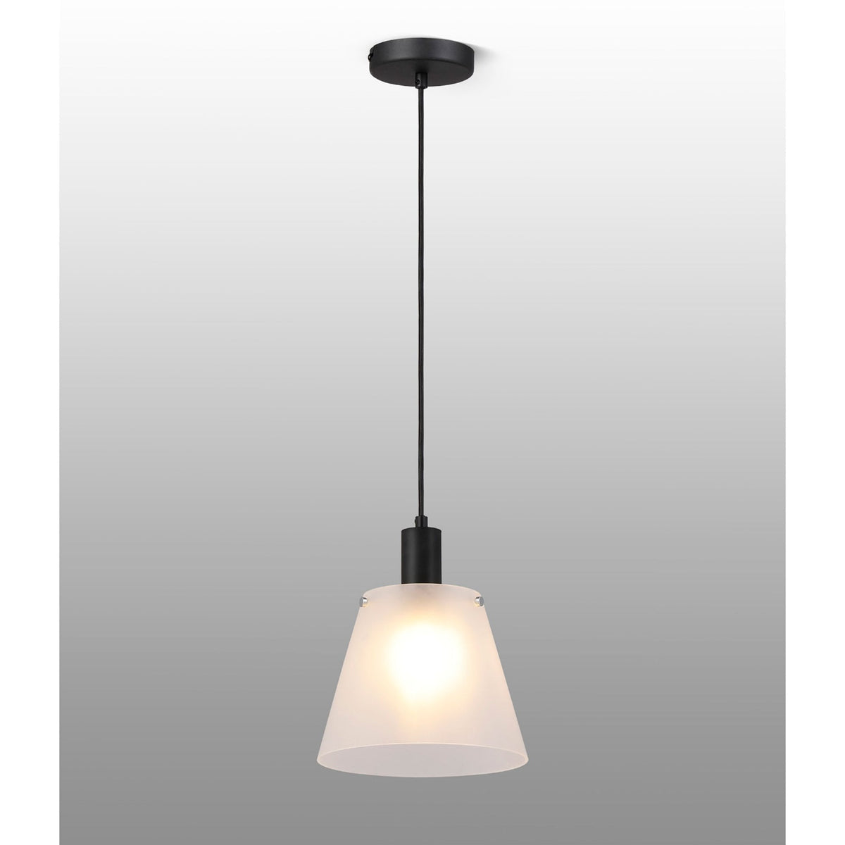 Essington 23cm Single Drop Pendant with Frosted White Glass Shade