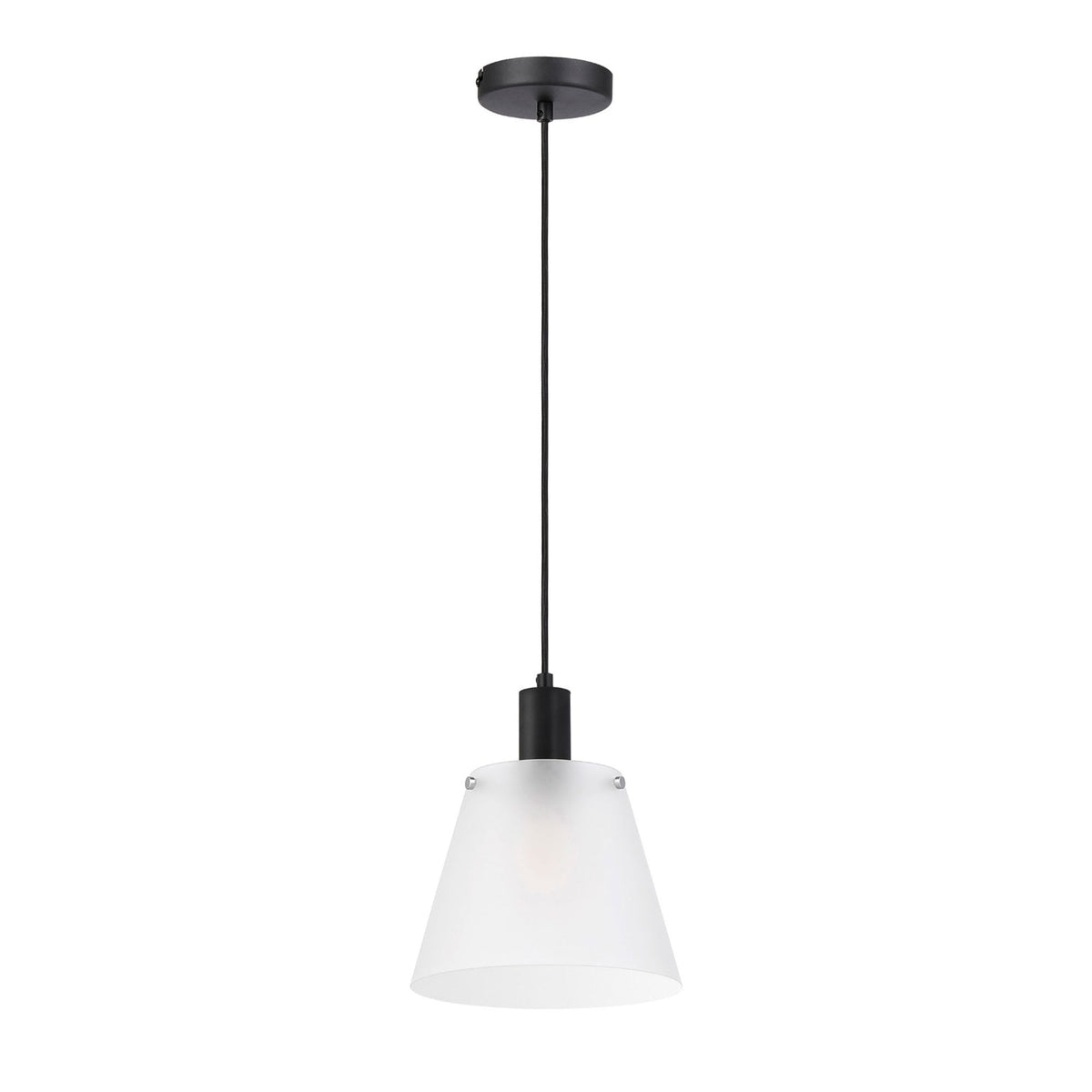 Essington 23cm Single Drop Pendant with Frosted White Glass Shade