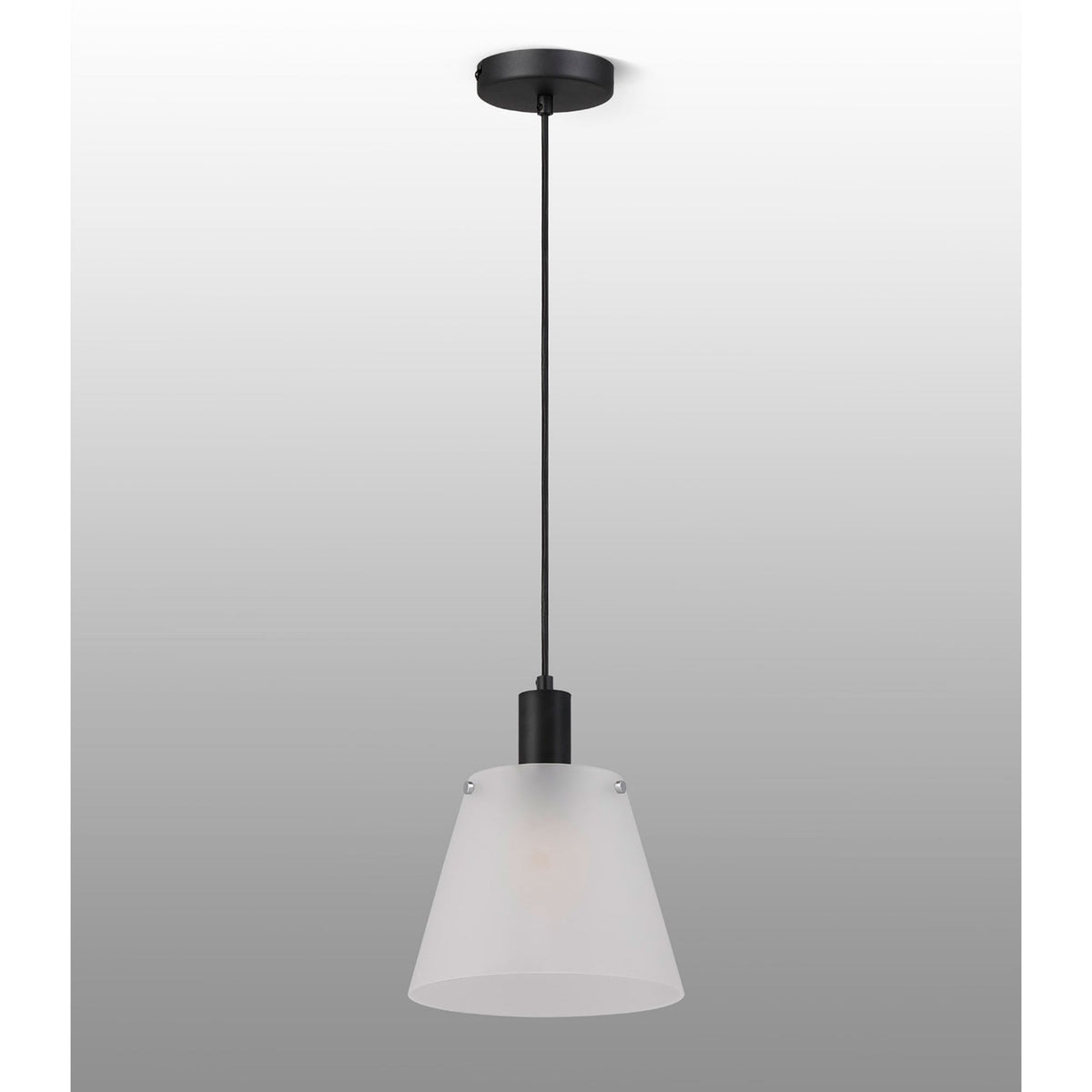 Essington 23cm Single Drop Pendant with Frosted White Glass Shade