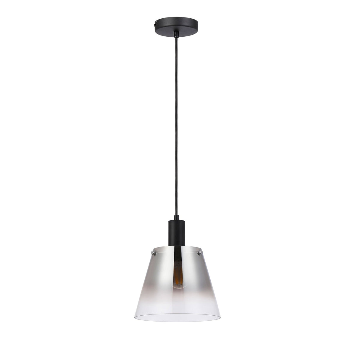 Essington 23cm Single Drop Pendant with Smoke Fade Glass Shade