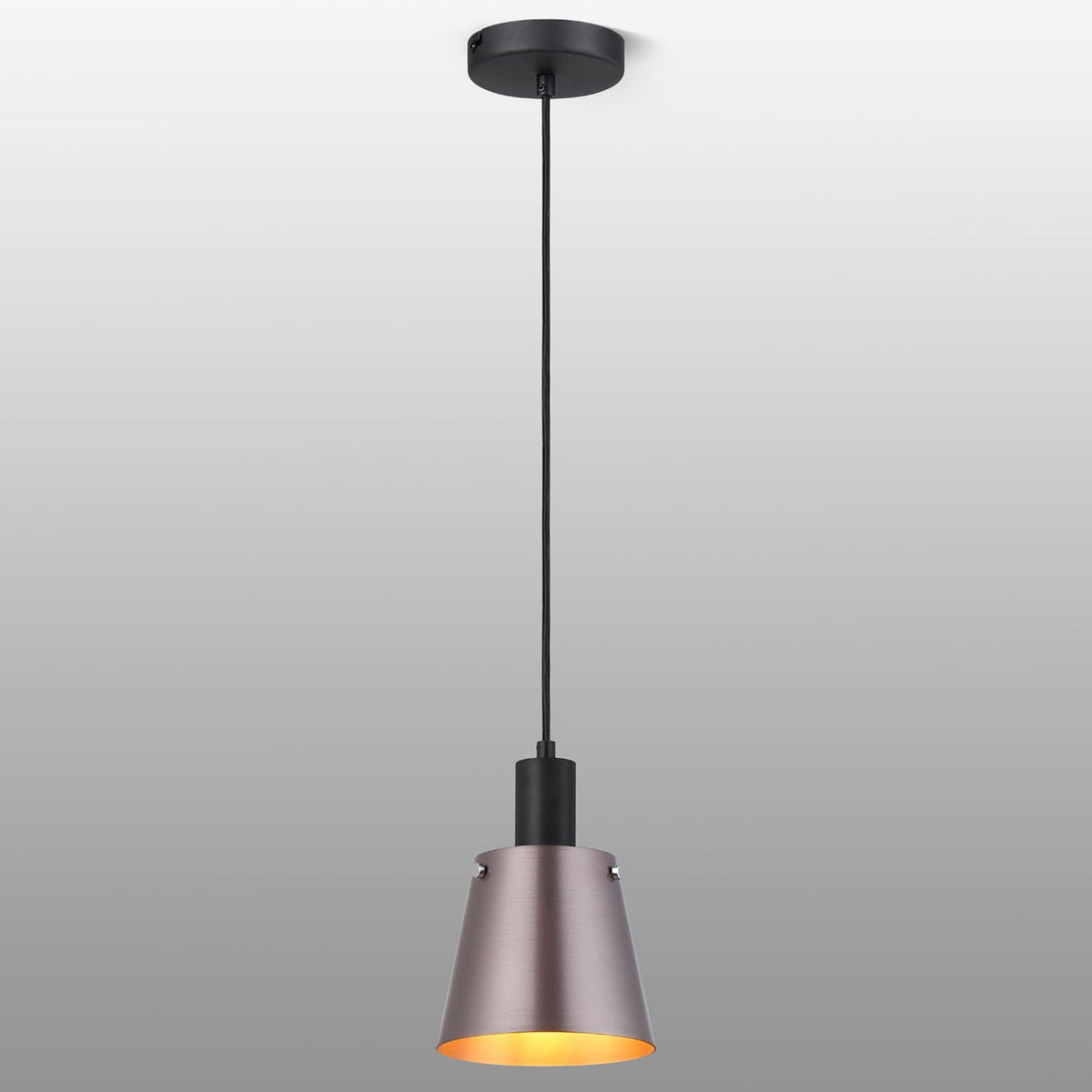 Essington 16cm Single Drop Pendant with Brown and Copper Metal Shade
