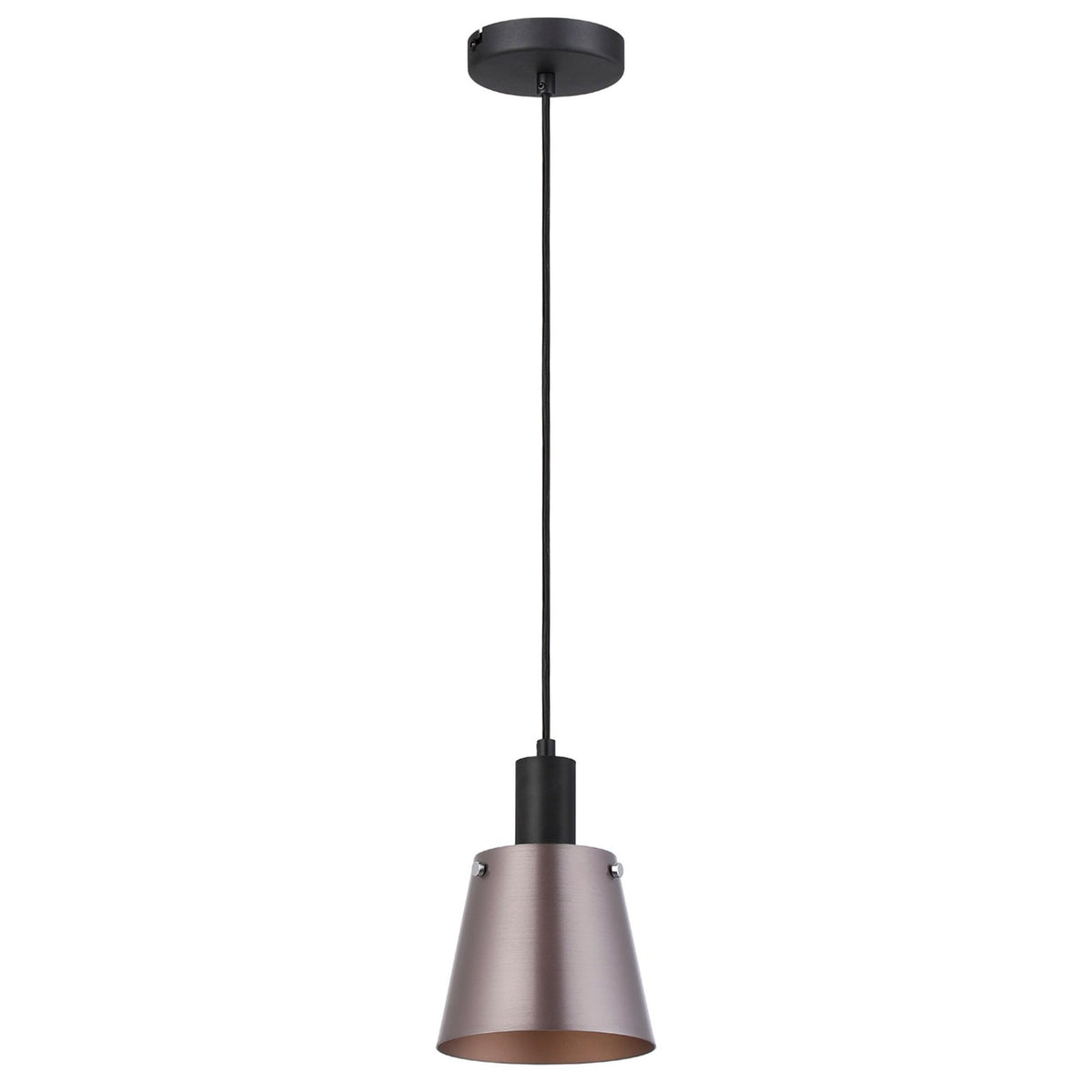 Essington 16cm Single Drop Pendant with Brown and Copper Metal Shade