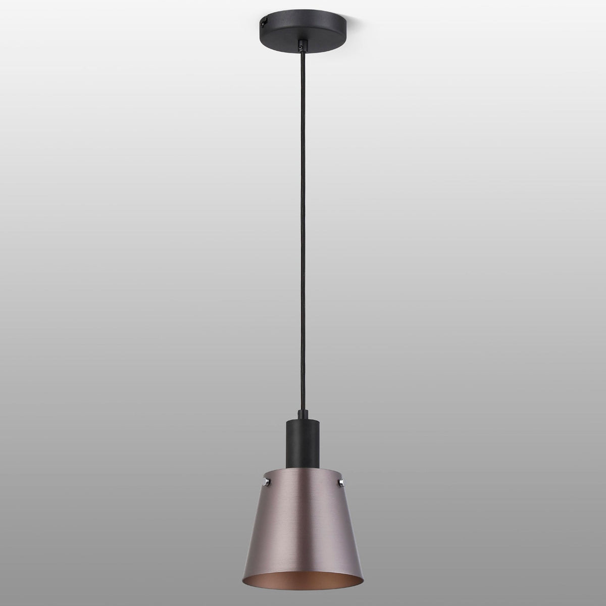 Essington 16cm Single Drop Pendant with Brown and Copper Metal Shade