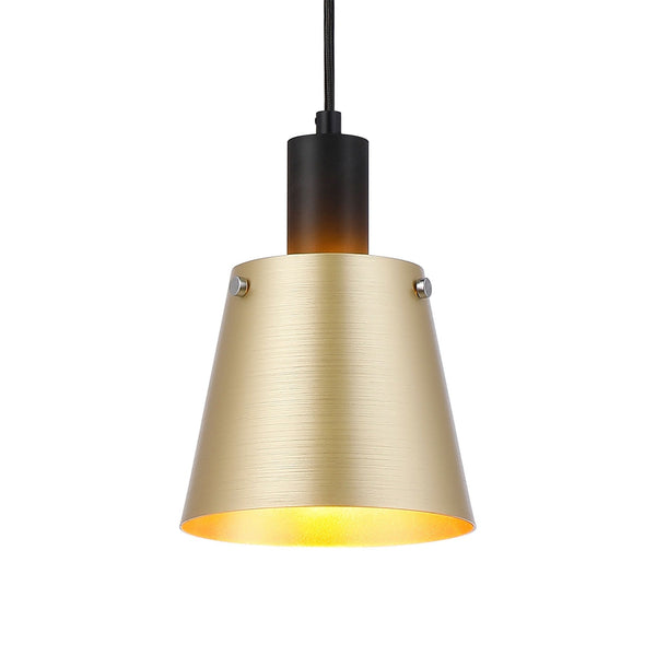 Essington 16cm Single Drop Pendant with Brass and Gold Metal Shade