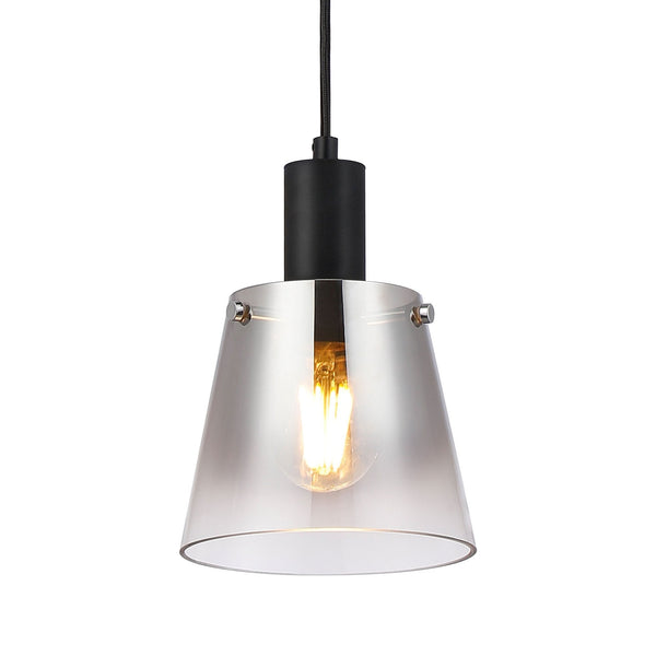 Essington 16cm Single Drop Pendant with Smoke Fade Glass Shade