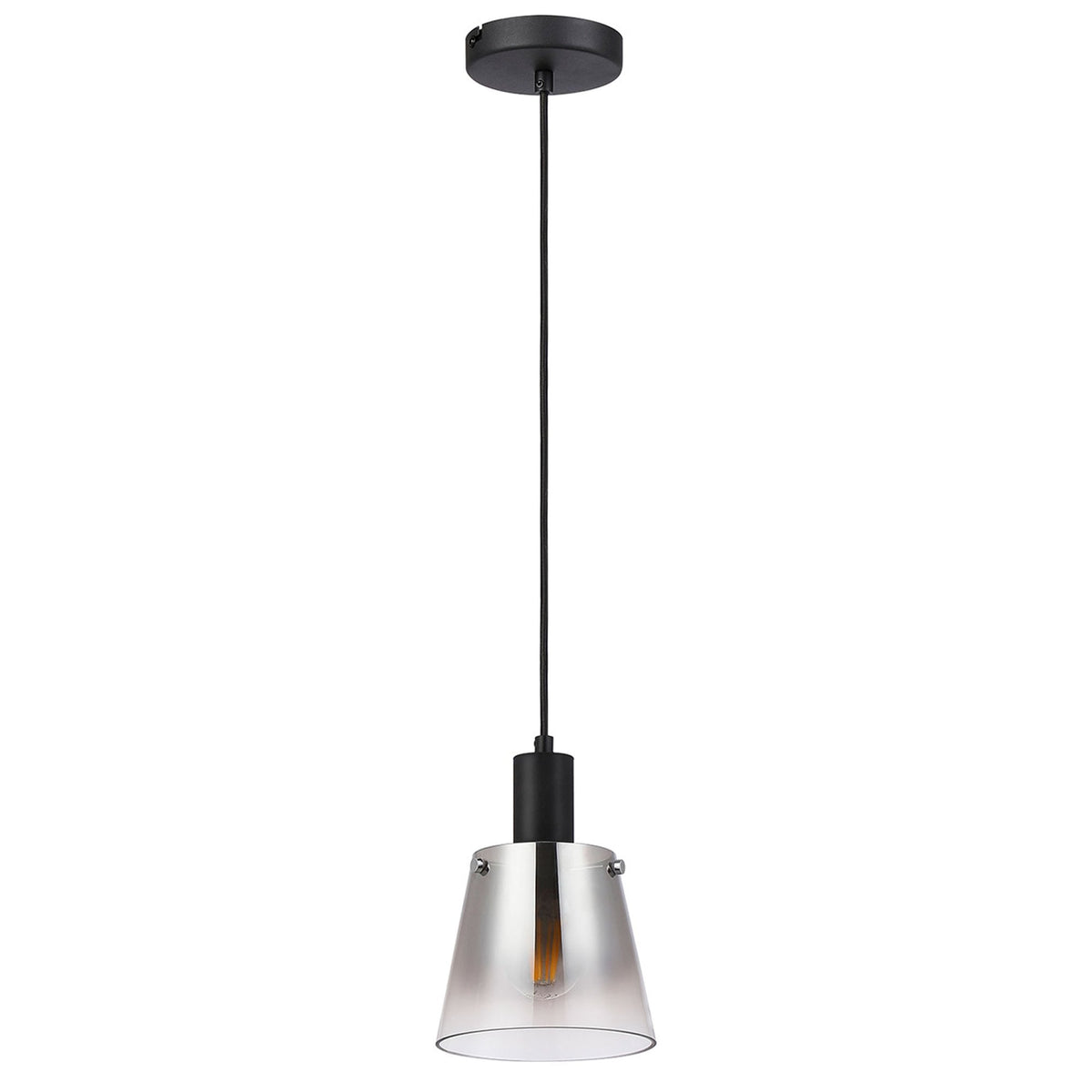 Essington 16cm Single Drop Pendant with Smoke Fade Glass Shade