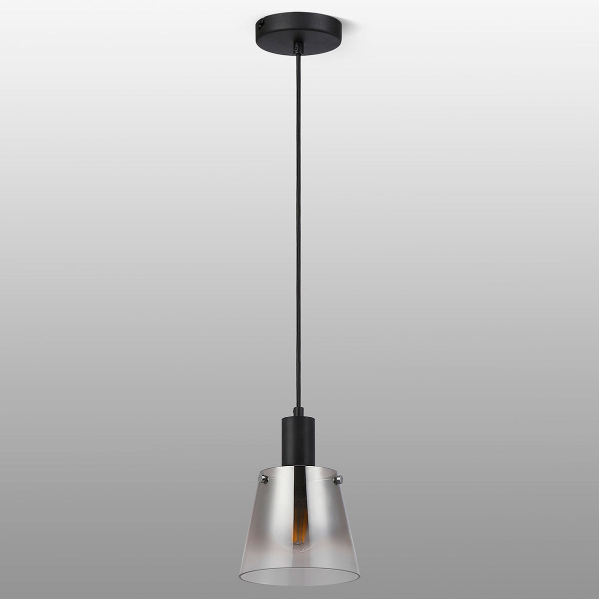Essington 16cm Single Drop Pendant with Smoke Fade Glass Shade