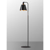 Essington Adjustable Floor Lamp with Sand Black and Gold Metal Shade