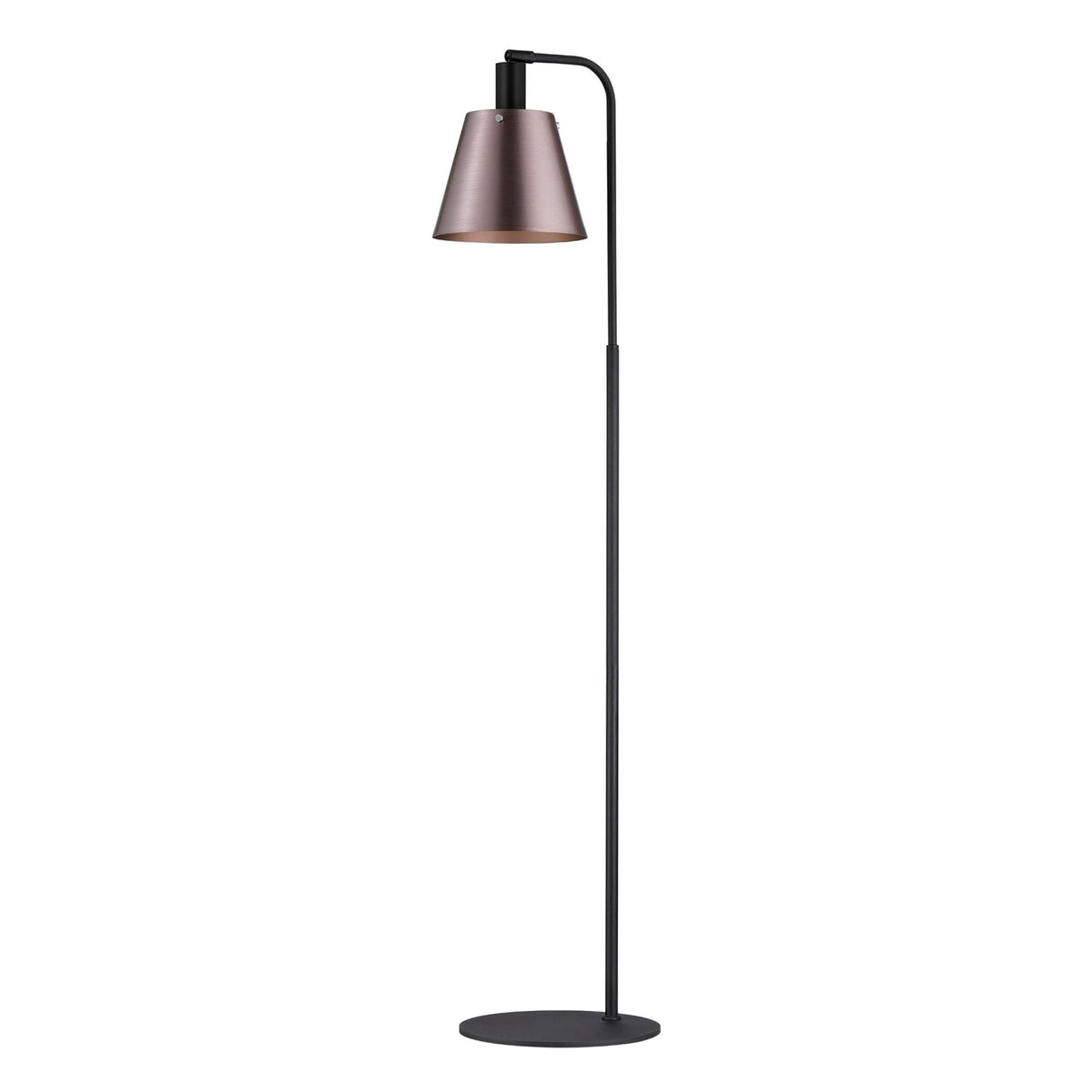 Essington Adjustable Floor Lamp with Brown and Copper Metal Shade