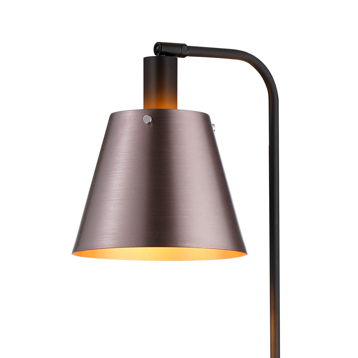 Essington Adjustable Floor Lamp with Brown and Copper Metal Shade