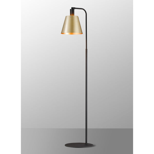 Essington Adjustable Floor Lamp with Brass and Gold Metal Shade