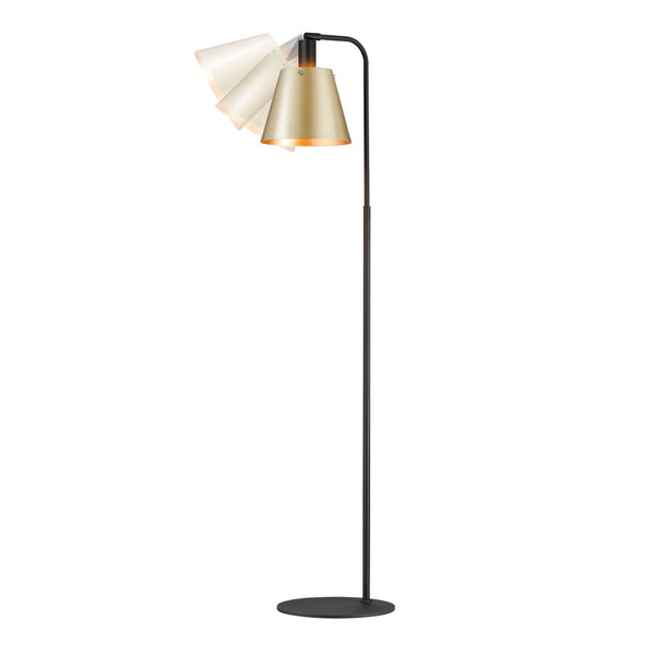 Essington Adjustable Floor Lamp with Brass and Gold Metal Shade