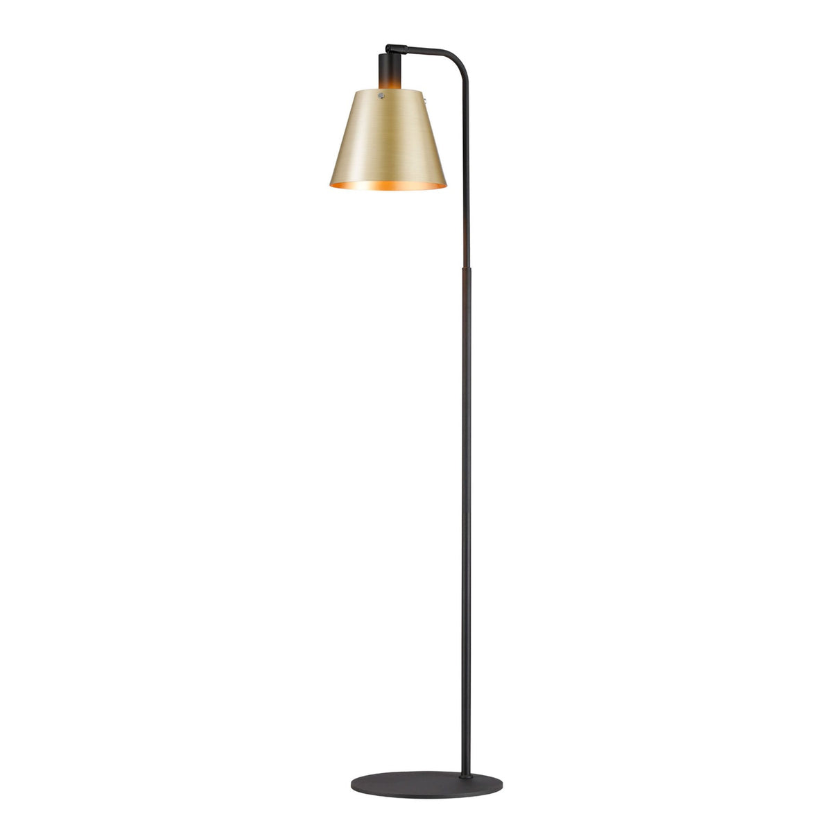 Essington Adjustable Floor Lamp with Brass and Gold Metal Shade