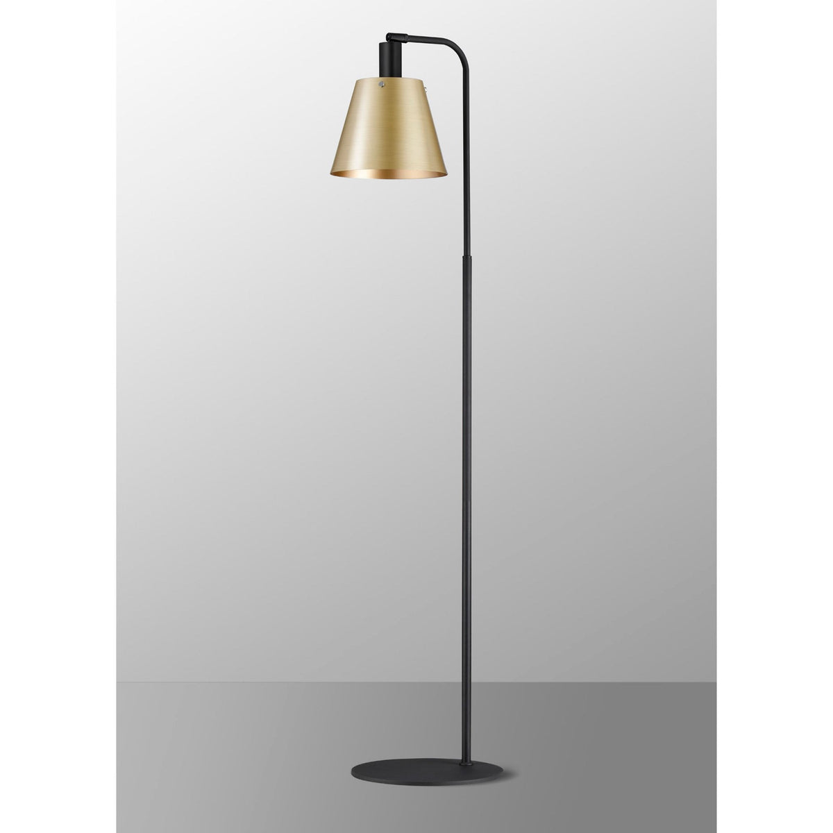 Essington Adjustable Floor Lamp with Brass and Gold Metal Shade
