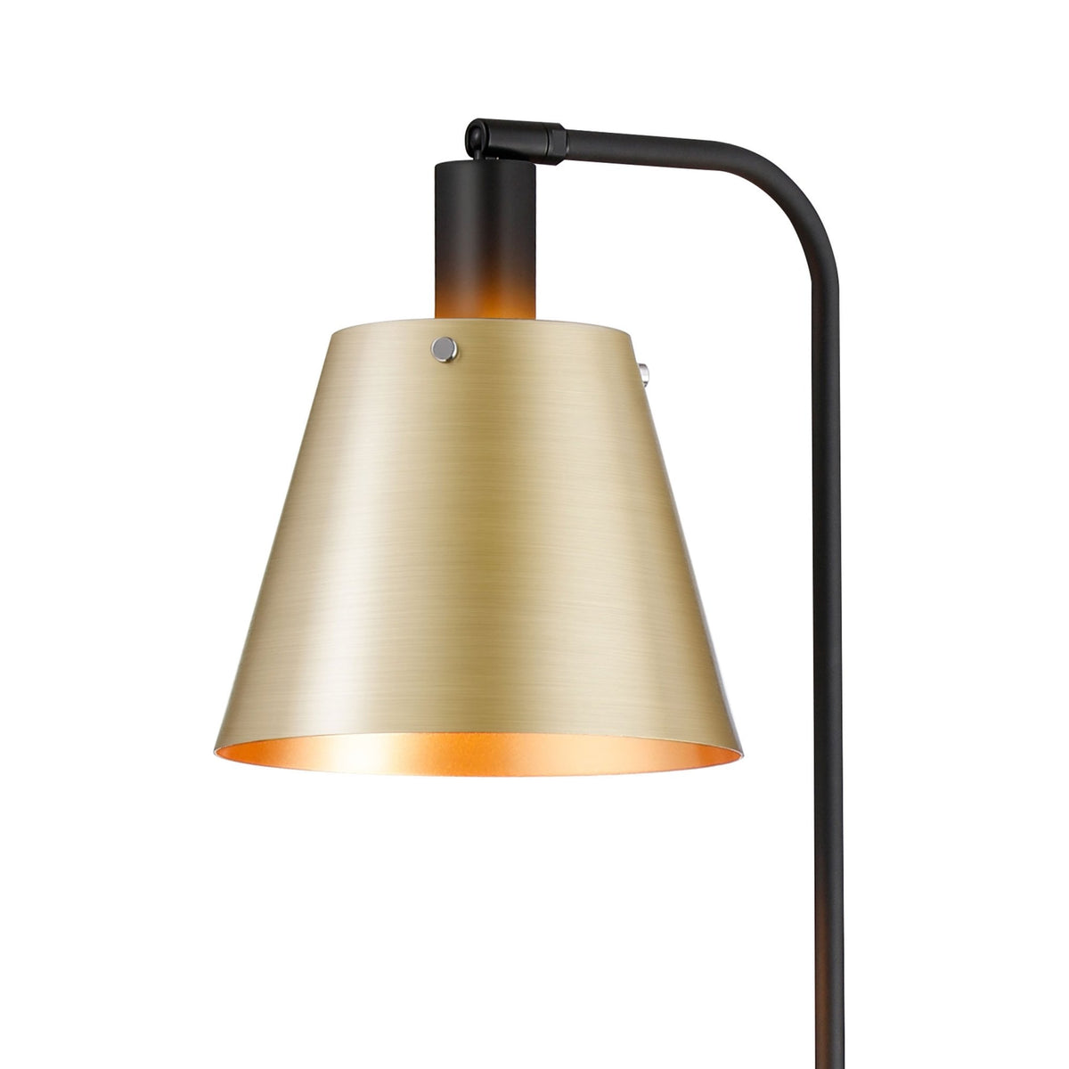 Essington Adjustable Floor Lamp with Brass and Gold Metal Shade
