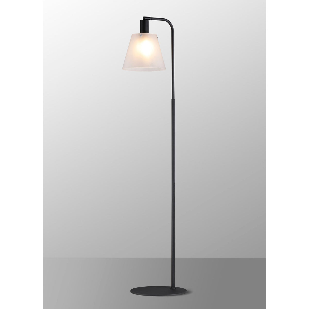 Essington Adjustable Floor Lamp with Frosted White Glass Shade