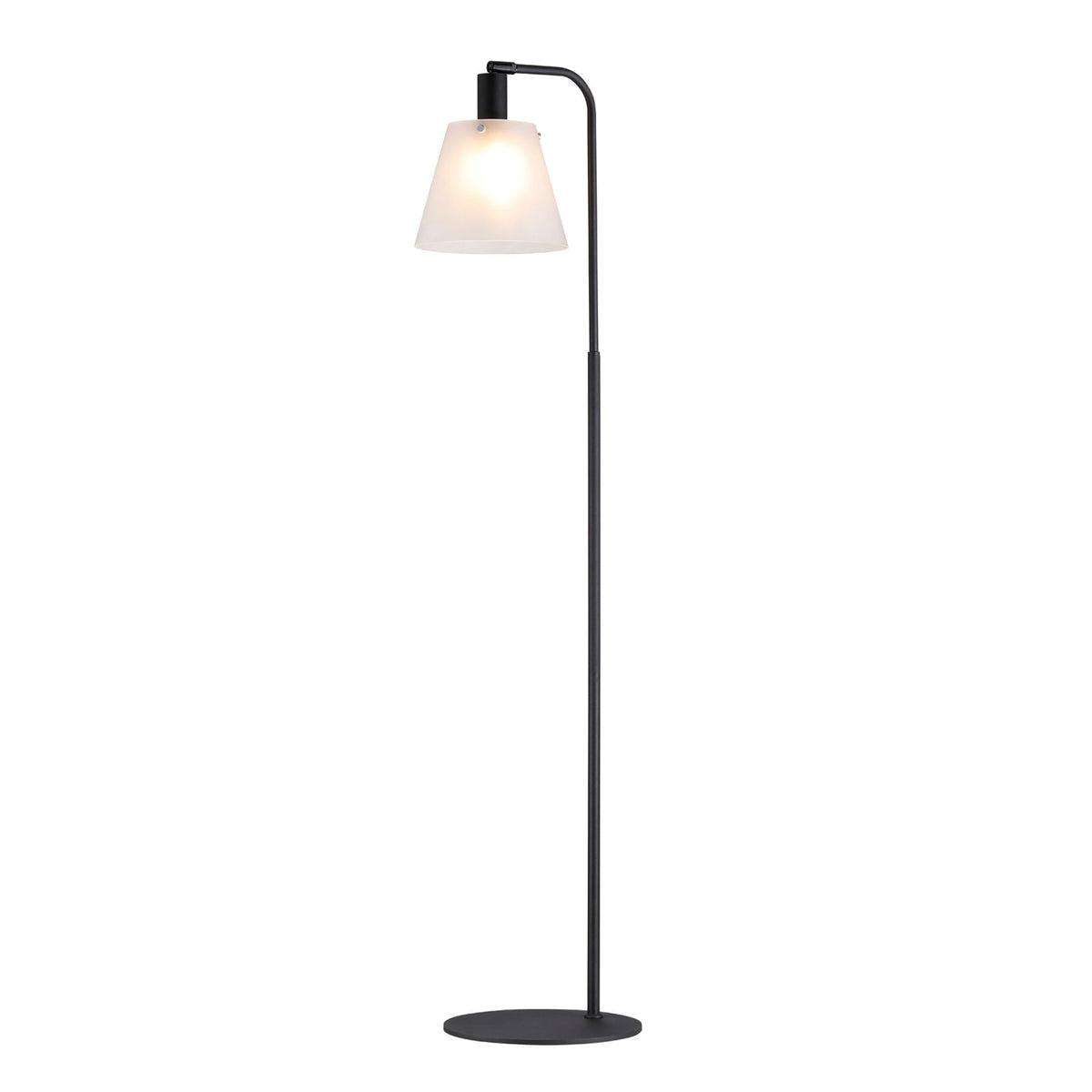 Essington Adjustable Floor Lamp with Frosted White Glass Shade