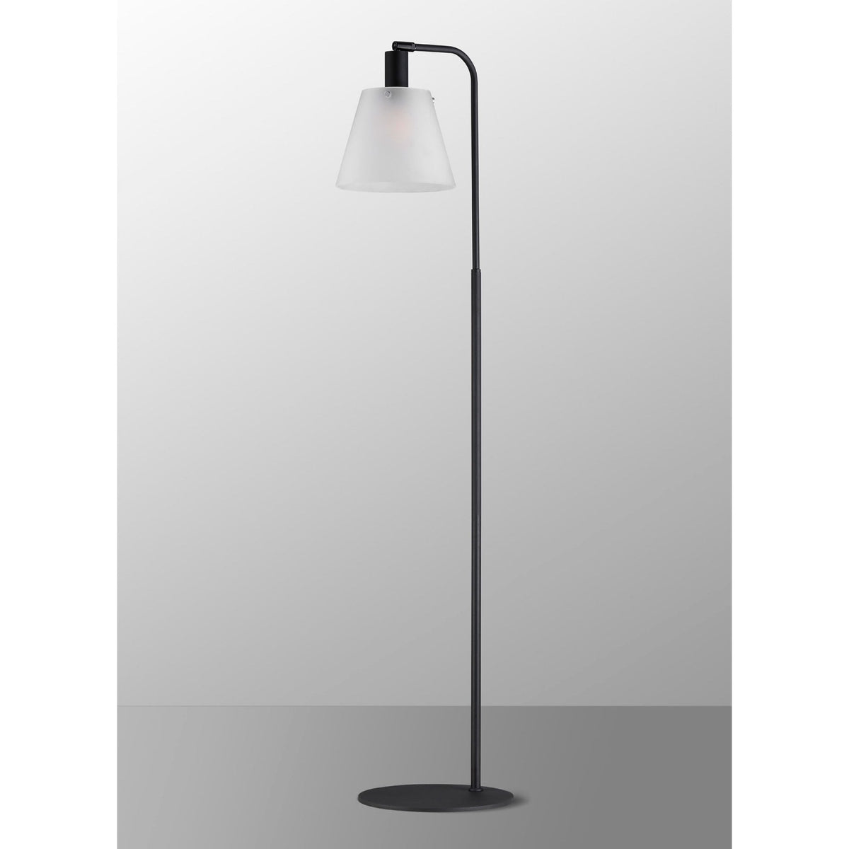 Essington Adjustable Floor Lamp with Frosted White Glass Shade