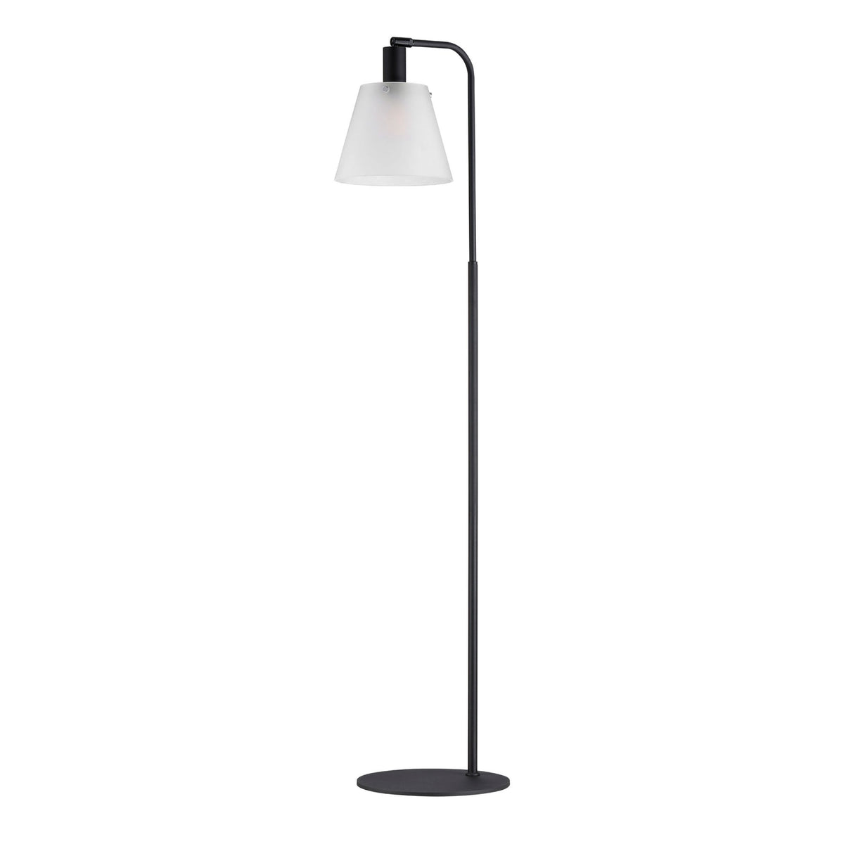Essington Adjustable Floor Lamp with Frosted White Glass Shade