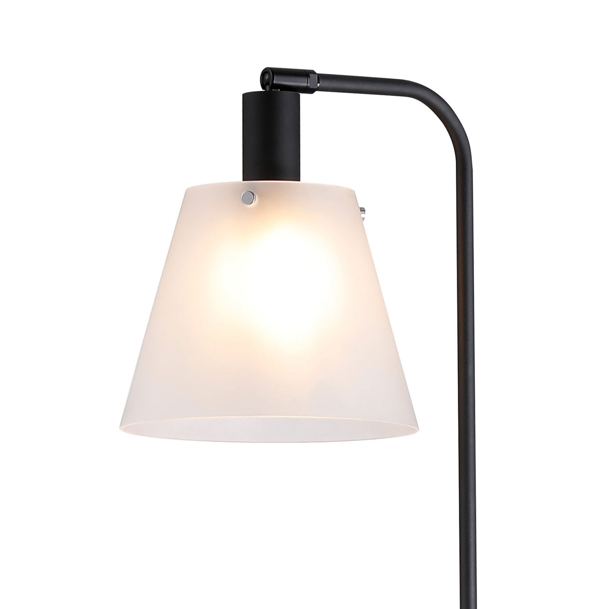 Essington Adjustable Floor Lamp with Frosted White Glass Shade