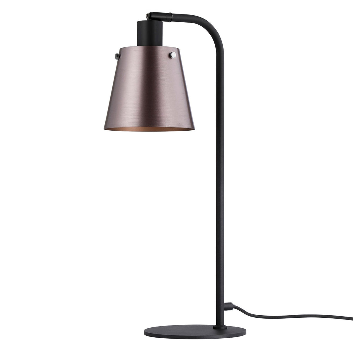 Essington Adjustable Table Lamp with Brown and Copper Metal Shade