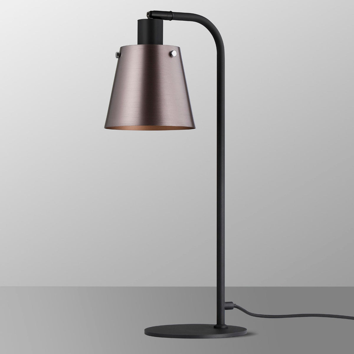 Essington Adjustable Table Lamp with Brown and Copper Metal Shade