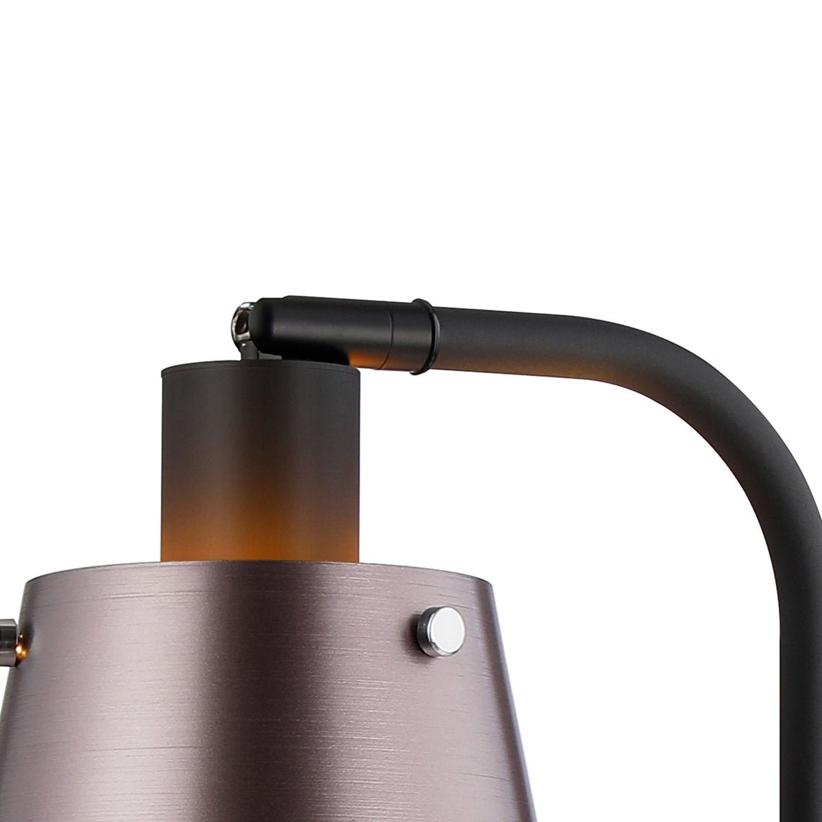 Essington Adjustable Table Lamp with Brown and Copper Metal Shade