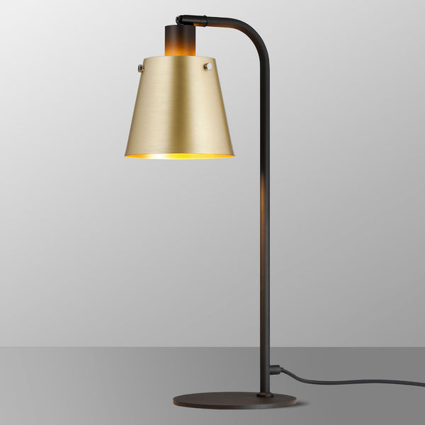Essington Adjustable Table Lamp with Brass and Gold Metal Shade