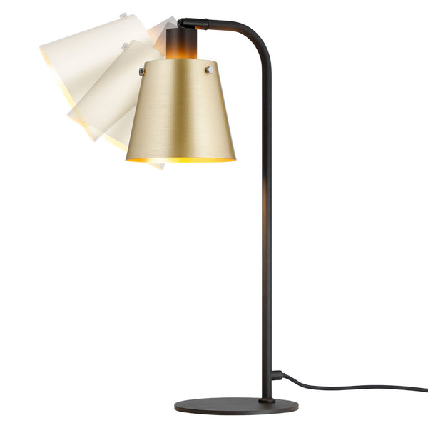 Essington Adjustable Table Lamp with Brass and Gold Metal Shade