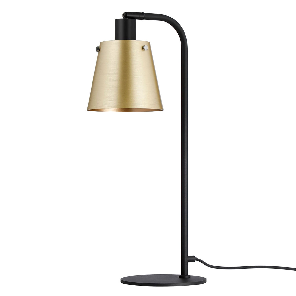 Essington Adjustable Table Lamp with Brass and Gold Metal Shade