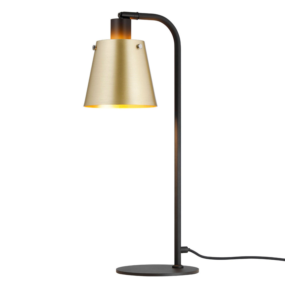 Essington Adjustable Table Lamp with Brass and Gold Metal Shade