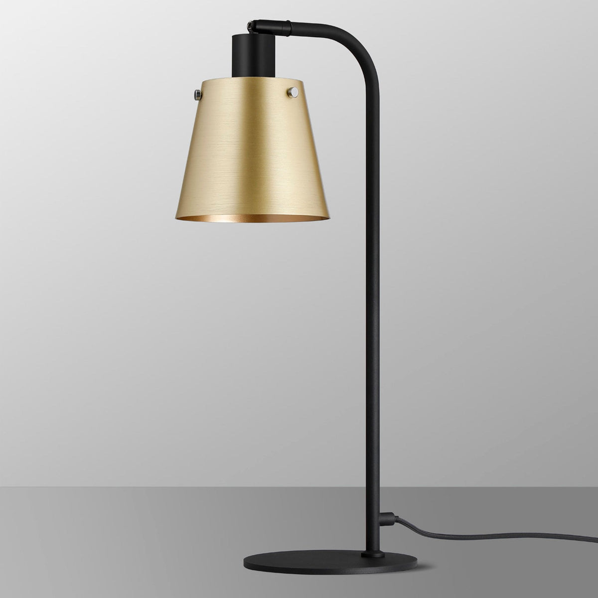 Essington Adjustable Table Lamp with Brass and Gold Metal Shade