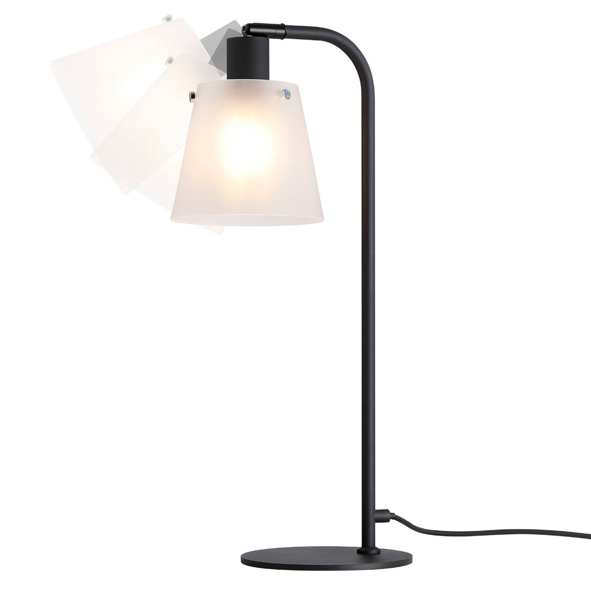 Essington Adjustable Table Lamp with Frosted White Glass Shade