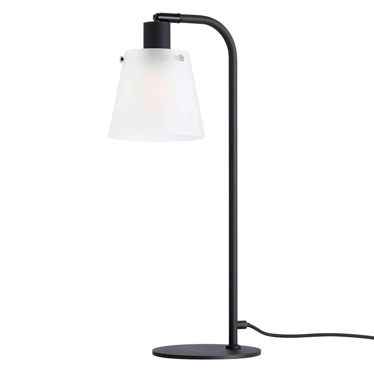 Essington Adjustable Table Lamp with Frosted White Glass Shade