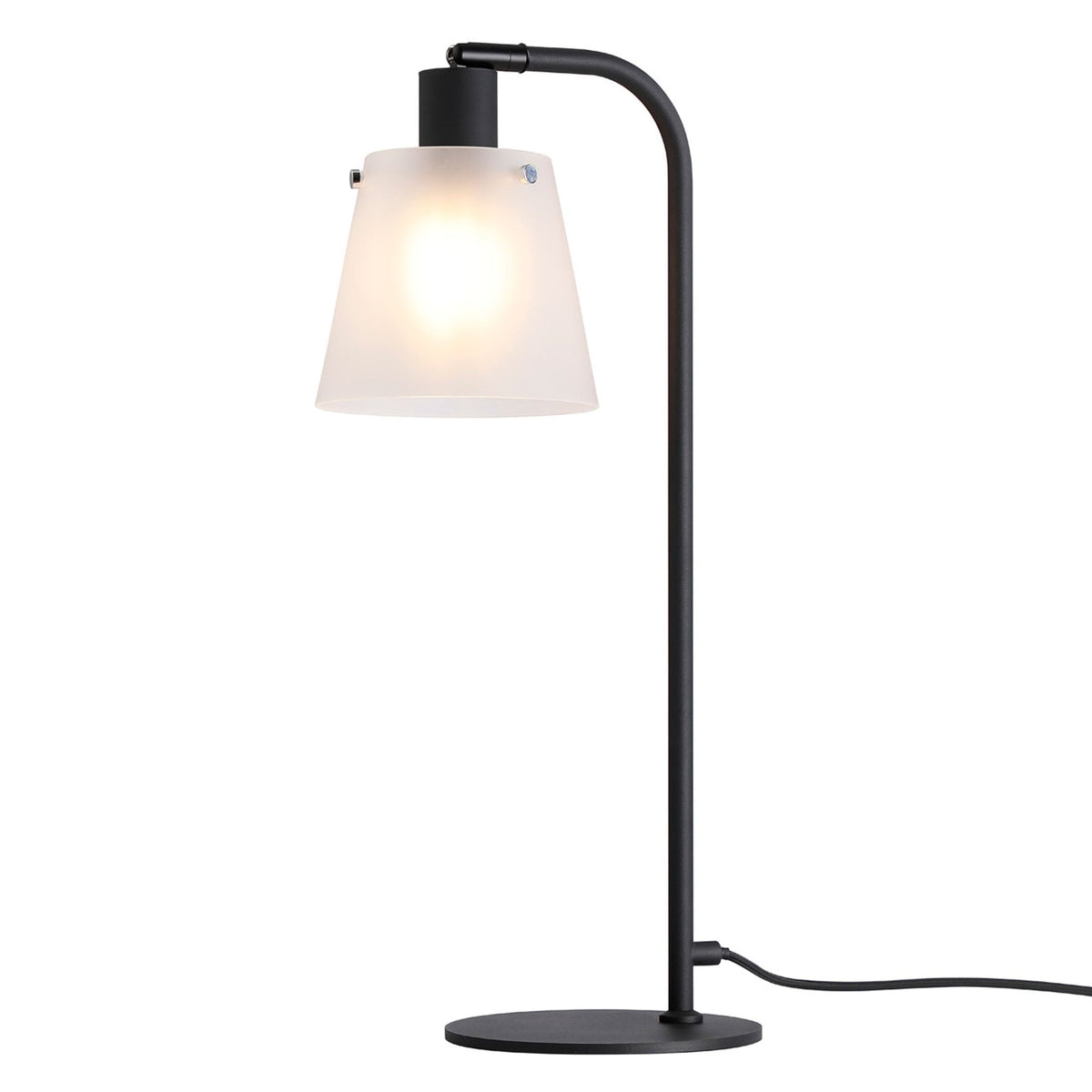 Essington Adjustable Table Lamp with Frosted White Glass Shade