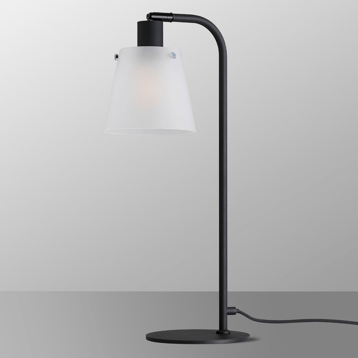 Essington Adjustable Table Lamp with Frosted White Glass Shade