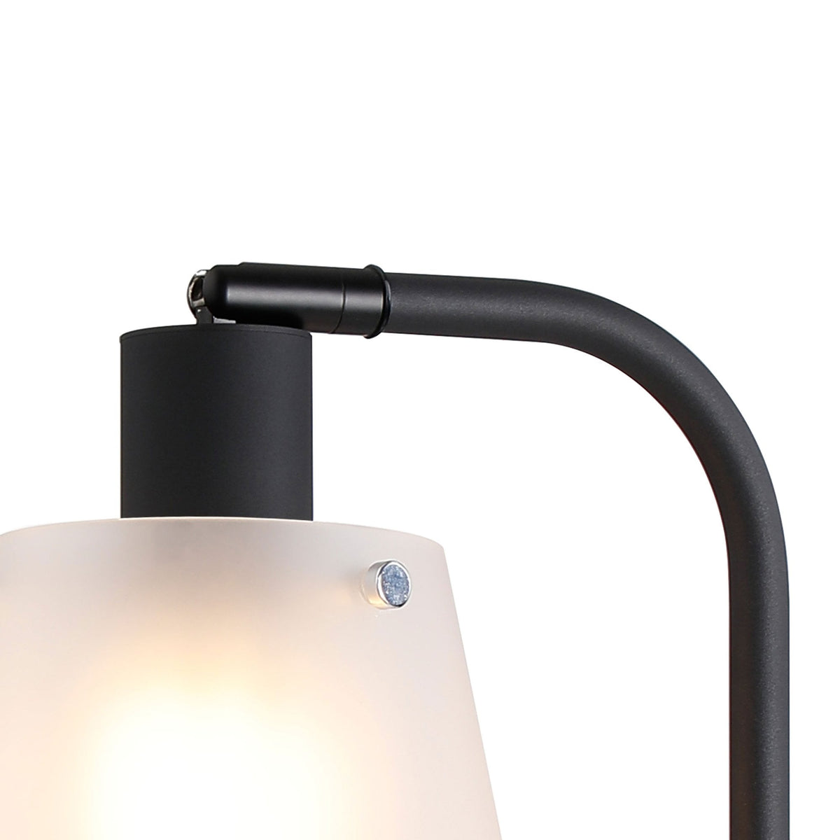 Essington Adjustable Table Lamp with Frosted White Glass Shade