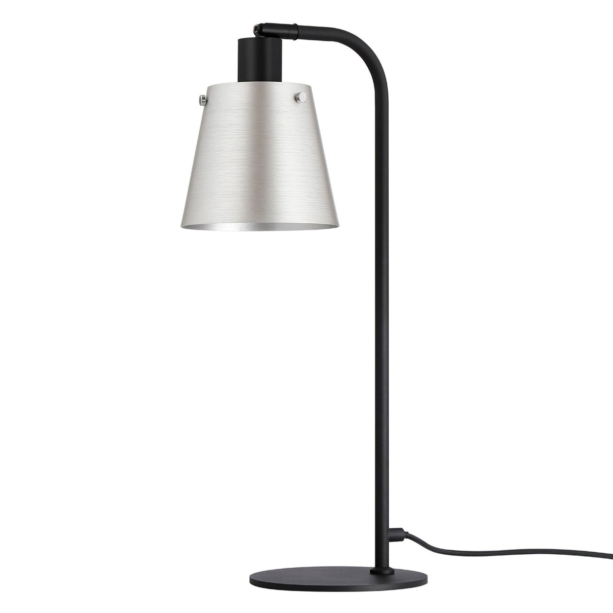 Essington Adjustable Table Lamp with Grey and Silver Metal Shade