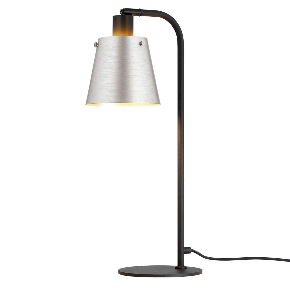 Essington Adjustable Table Lamp with Grey and Silver Metal Shade