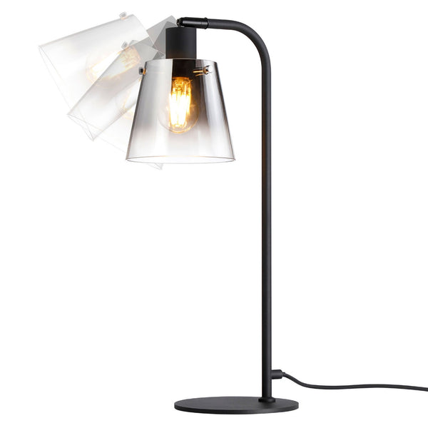 Essington Adjustable Table Lamp with Smoke Fade Glass Shade