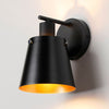 Essington Switched Wall Light with Sand Black and Gold Metal Shade