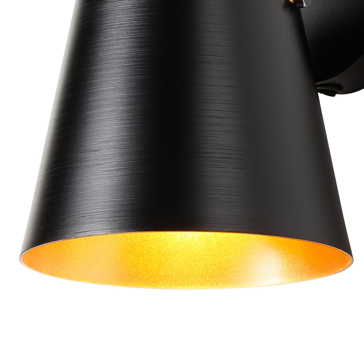 Essington Switched Wall Light with Sand Black and Gold Metal Shade