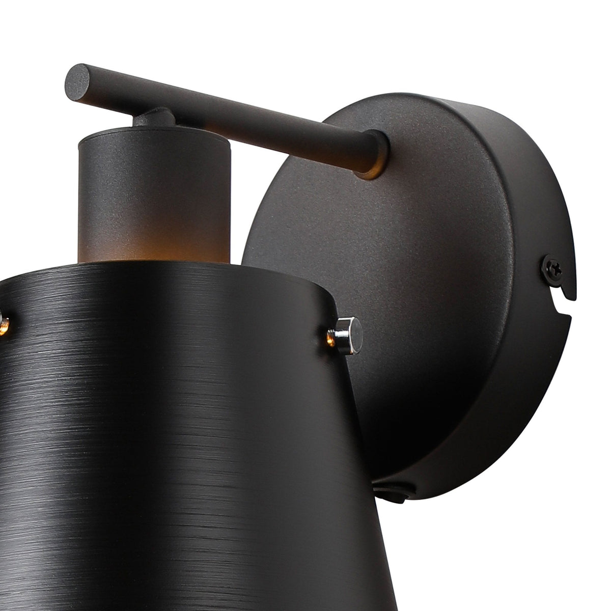 Essington Switched Wall Light with Sand Black and Gold Metal Shade