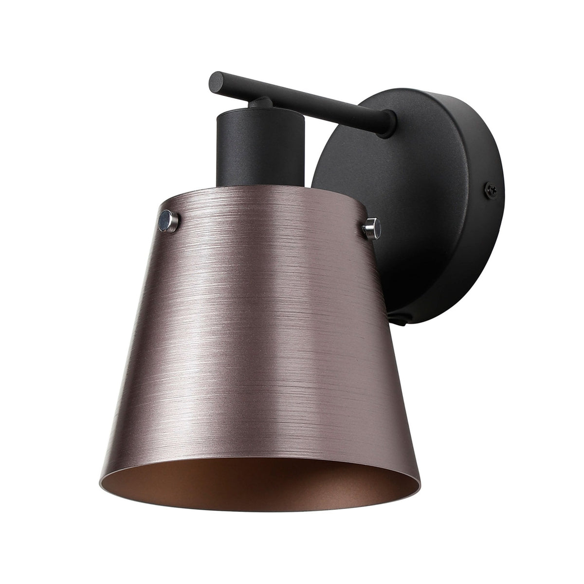 Essington Switched Wall Light with Brown and Copper Metal Shade