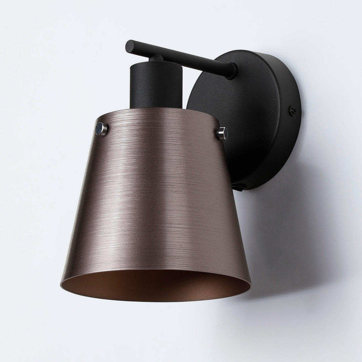 Essington Switched Wall Light with Brown and Copper Metal Shade