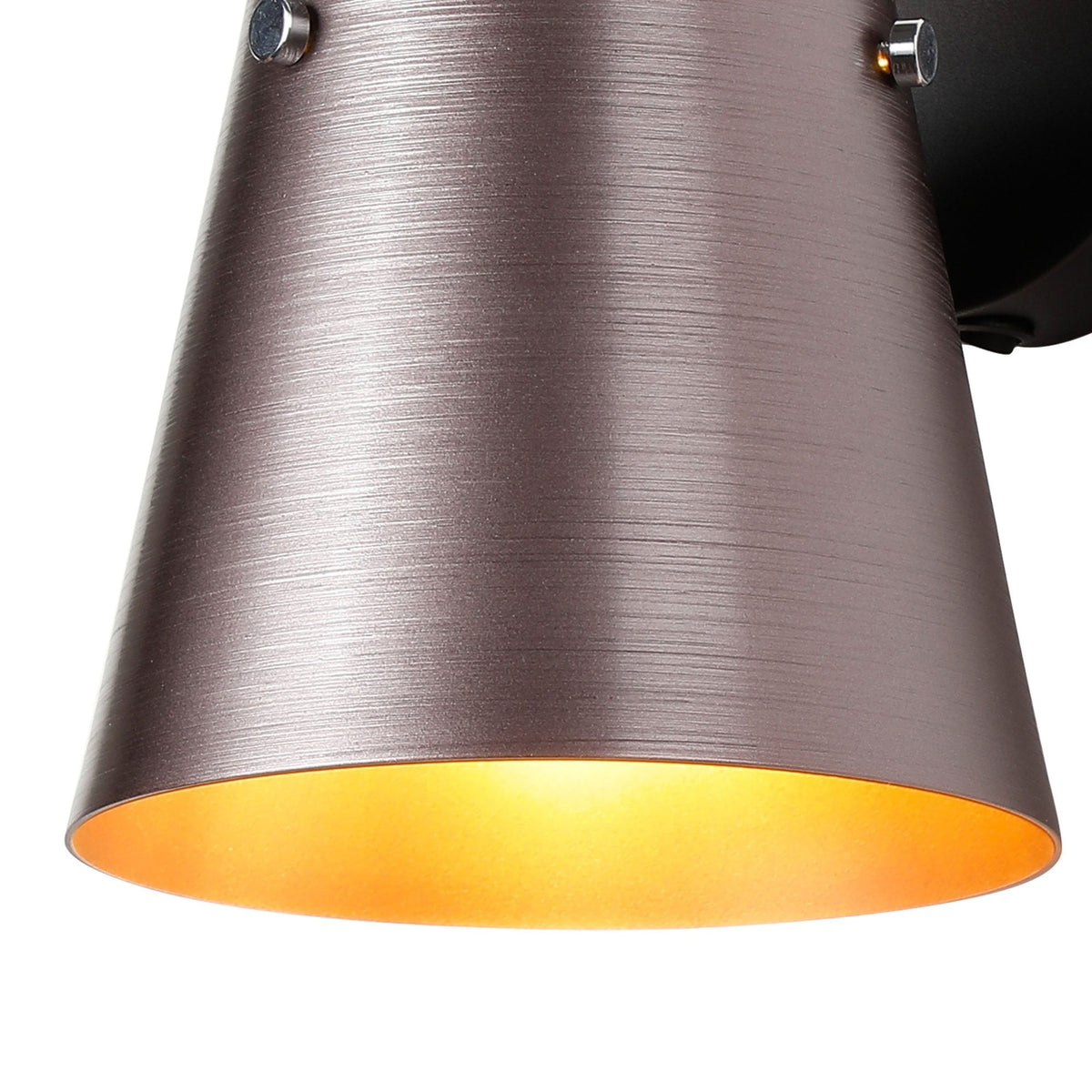 Essington Switched Wall Light with Brown and Copper Metal Shade