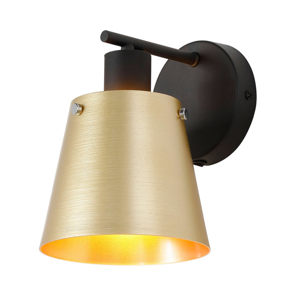 Essington Switched Wall Light with Brass and Gold Metal Shade