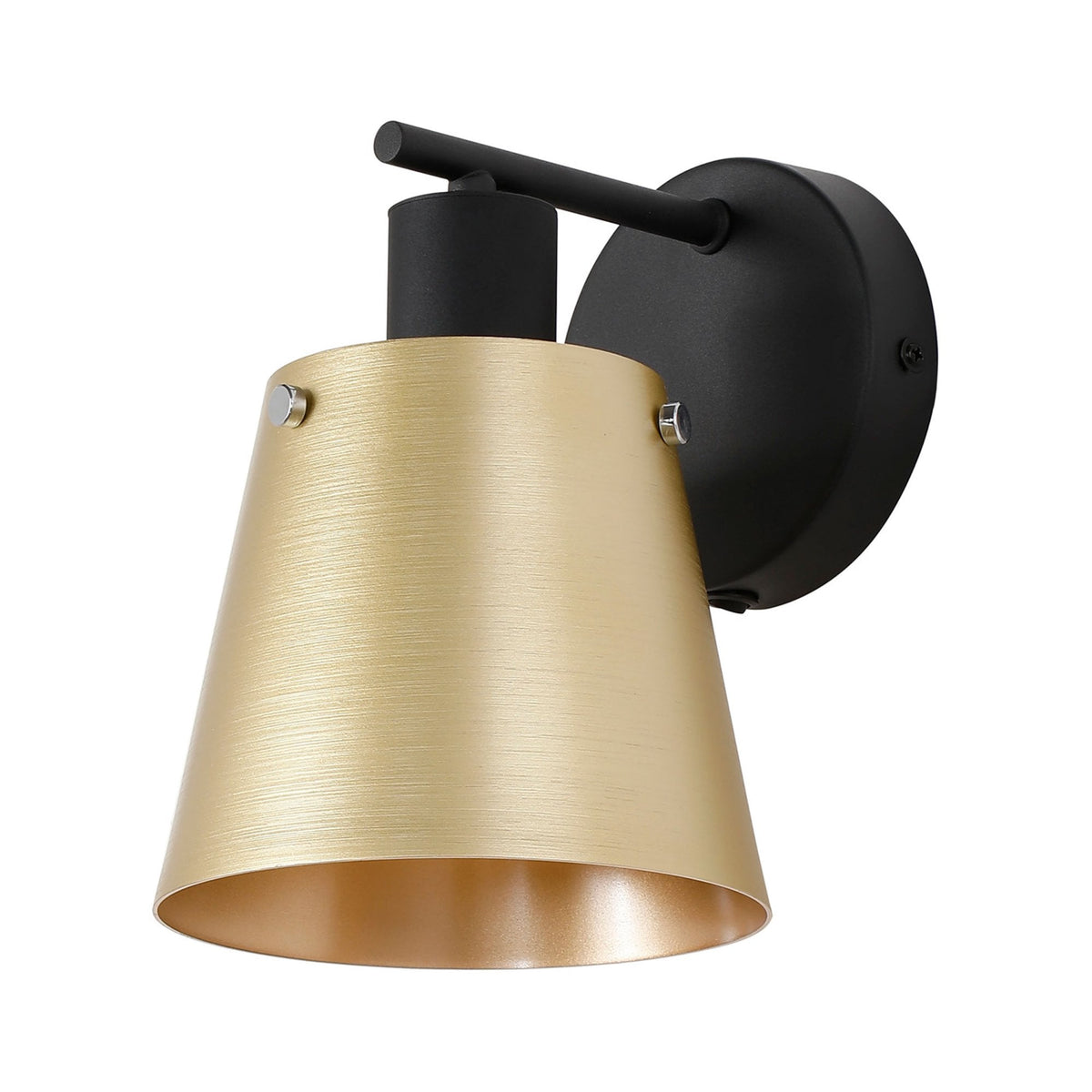 Essington Switched Wall Light with Brass and Gold Metal Shade