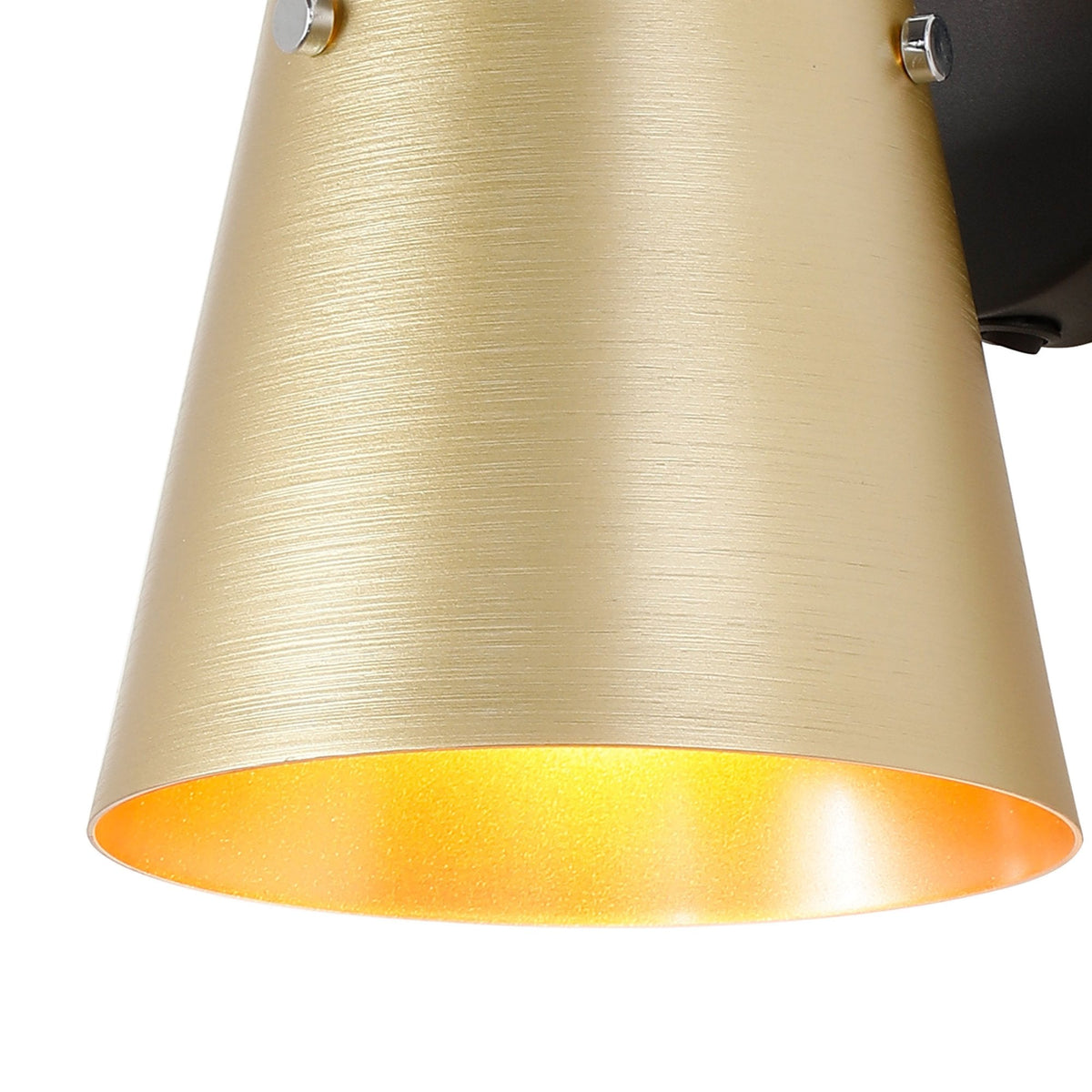 Essington Switched Wall Light with Brass and Gold Metal Shade